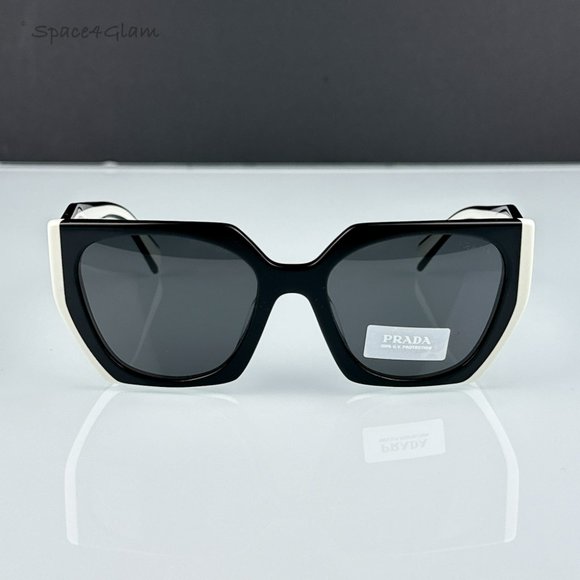 Prada Women Sunglasses Black White Grey Cat Eye PR15WS 09Q5S0 NEW AUTHENTIC main image 12
